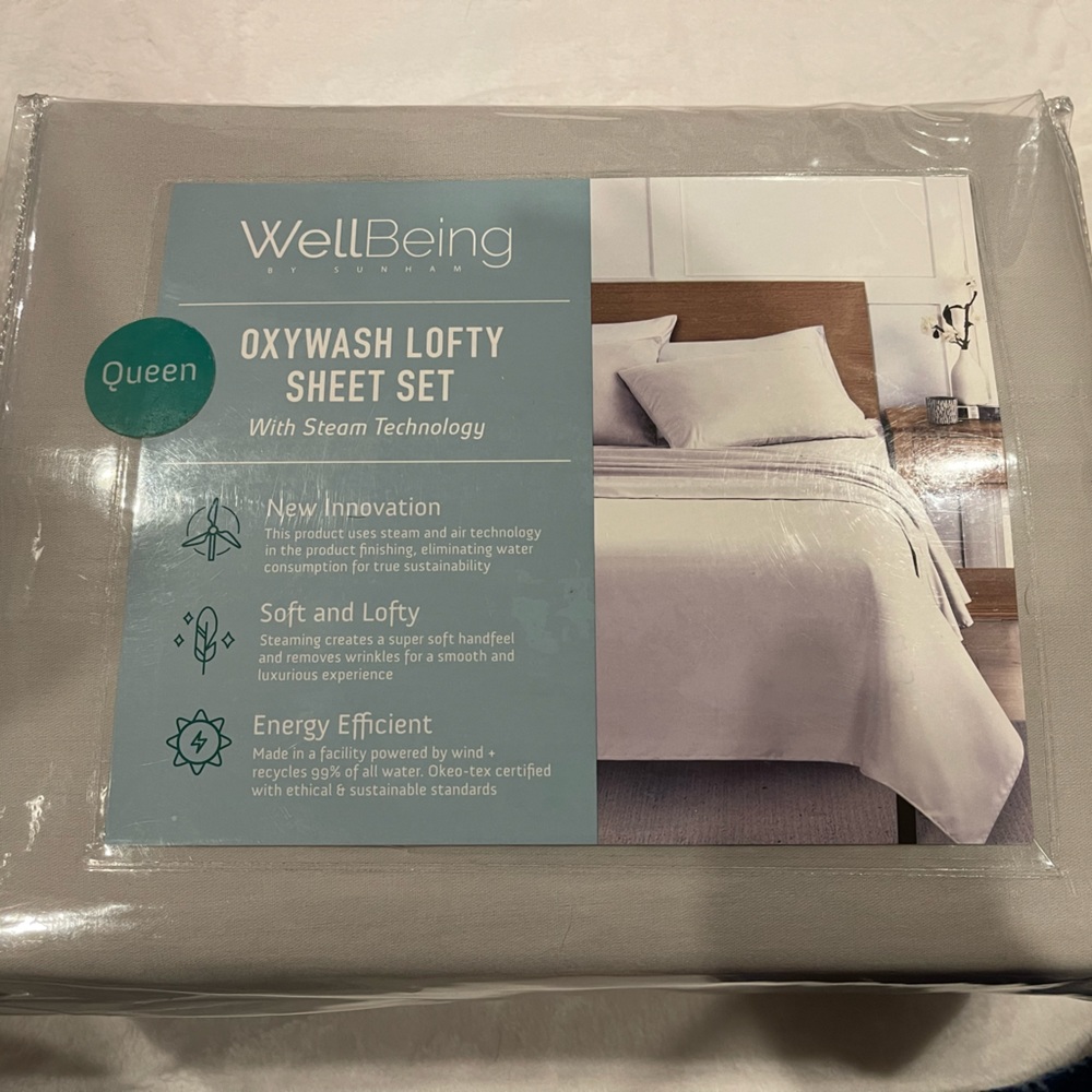 WellBeing Oxywash Lofty Sheet Set Queen